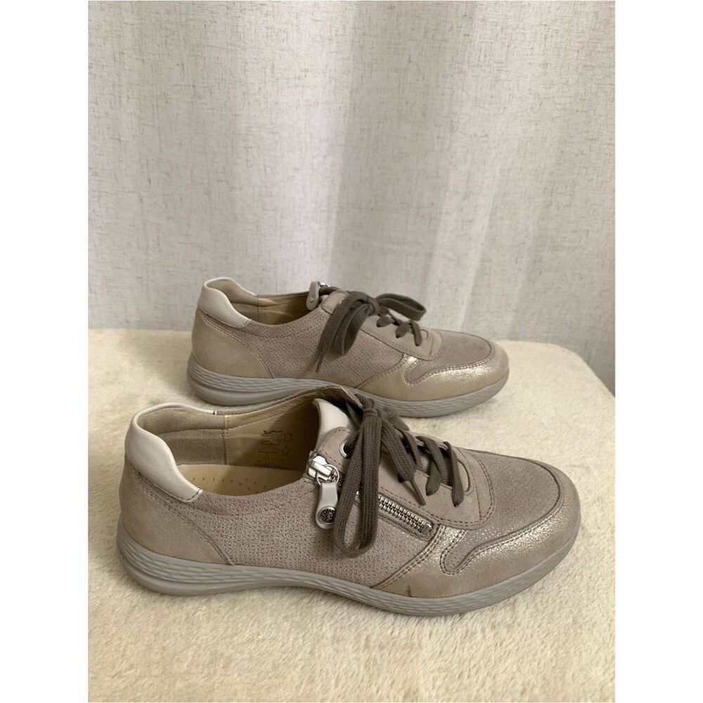 Fidelio Leather Made in Bosnia Men's Neutral Taupe Lace-Up Comfort Sneakers UK